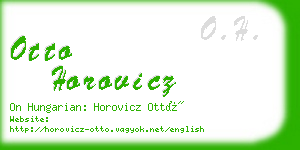 otto horovicz business card